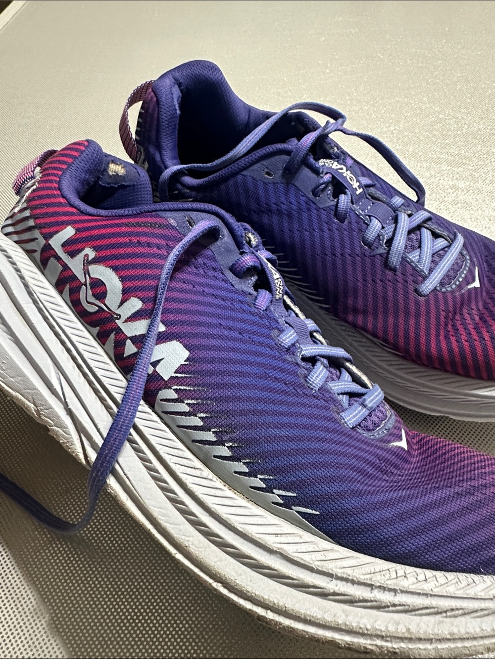 Hoka Women's Purple and Pink Gradient Running Sneakers